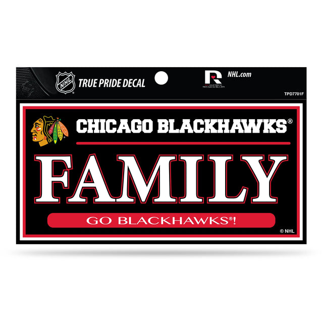 Chicago Blackhawks 3" X 6" True Pride Decal - Family