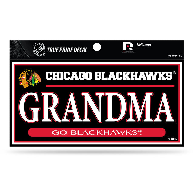 Chicago Blackhawks 3" X 6" True Pride Decal - Grandma