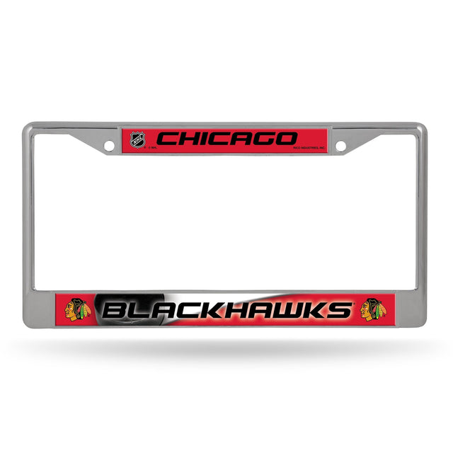 Marcos cromados de los Chicago Blackhawks (diseño en rojo y negro)