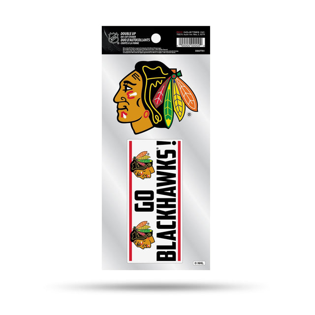 Chicago Blackhawks Double Up Die Cut Sticker