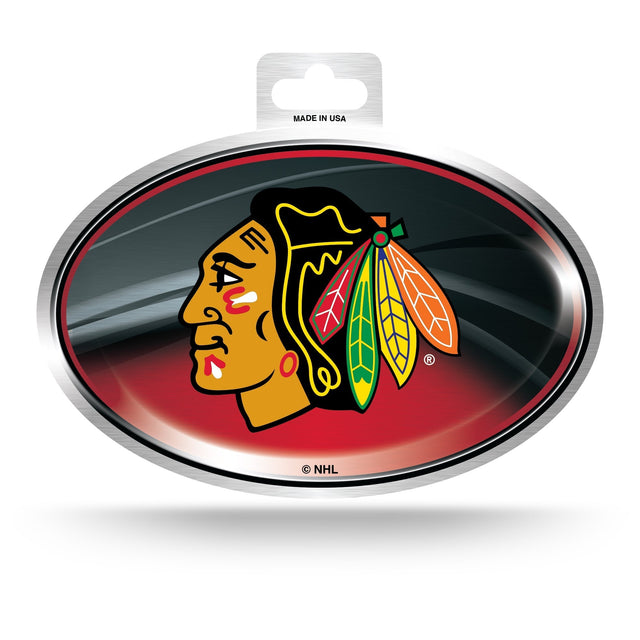 Chicago Blackhawks Metallic Oval Sticker