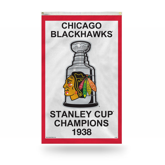 Copa Stanley de 1938 de Chicago Blackhawks en vertical 3 x 5