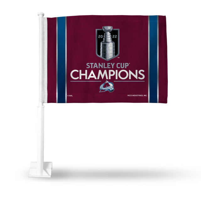 Bandera para auto de los campeones de la Copa Stanley 2022 de Colorado Avalanche