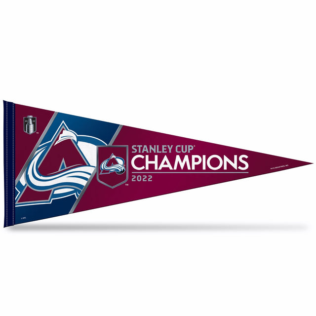 Banderín de fieltro suave de 12 x 30 (con tarjeta) de los campeones de la Copa Stanley 2022 de Colorado Avalanche