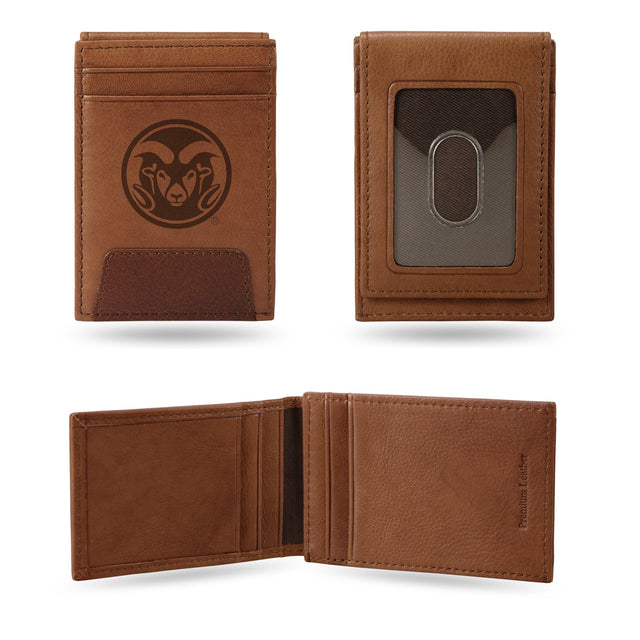 Colorado State Rams Premium Leather Front Pocket Wallet