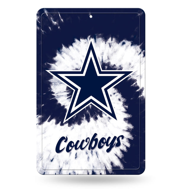 Dallas Cowboys - Diseño teñido anudado - Letrero de metal grande