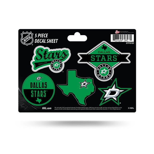 Hoja de cinco pegatinas de los Dallas Stars