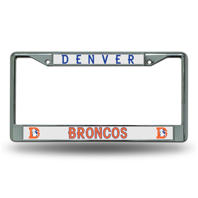 Marco cromado con el logotipo retro de los Denver Broncos