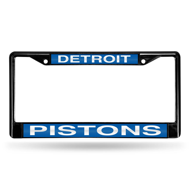 Detroit Pistons Black Laser Chrome 12 x 6 License Plate Frame