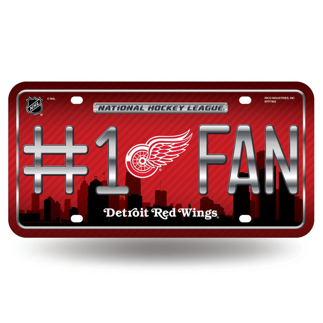 Etiqueta metálica para aficionados número 1 de los Detroit Red Wings