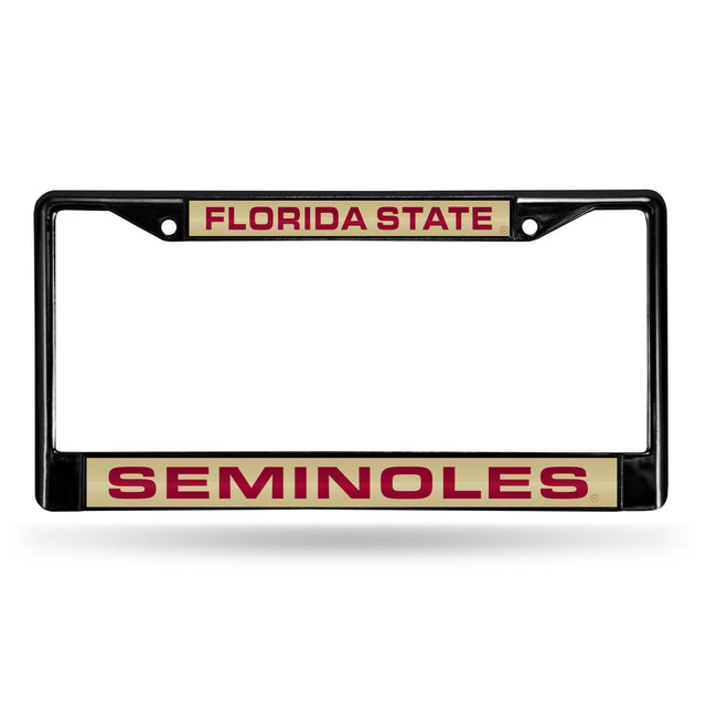 Marco para matrícula de 12 x 6 con cromo láser negro de los Florida State Seminoles