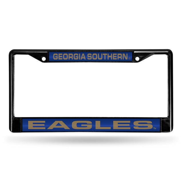 Marco para matrícula de 12 x 6 con cromo láser negro de Georgia Southern Eagles