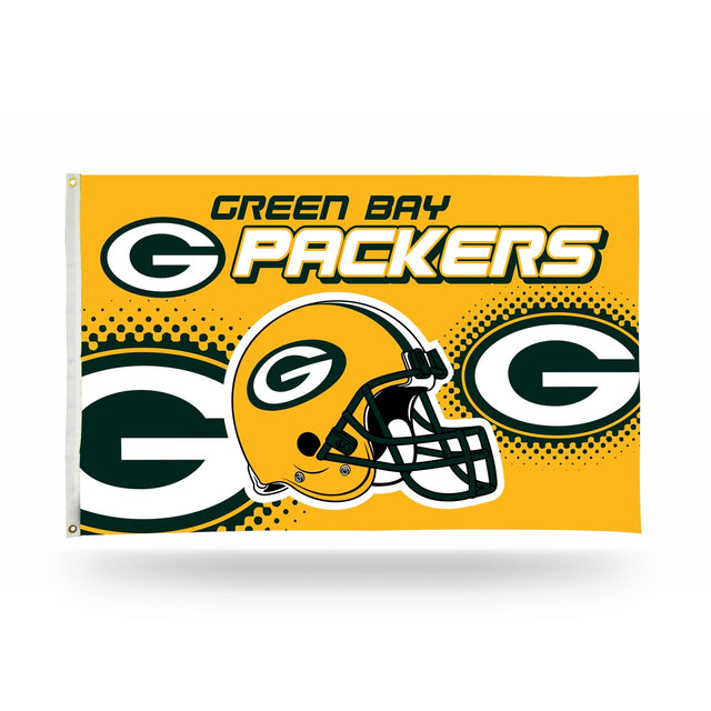 Bandera con forma de casco de los Green Bay Packers (3 x 5)