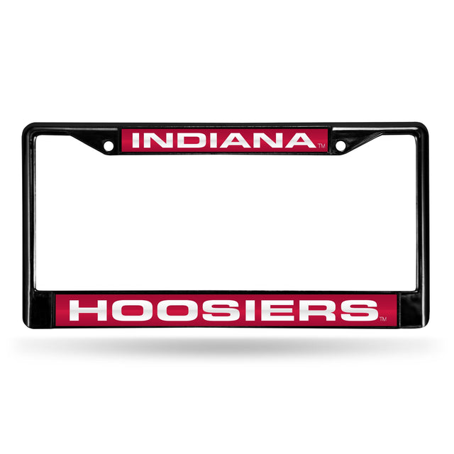 Marco para matrícula de 12 x 6 con cromo láser negro de Indiana Hoosiers