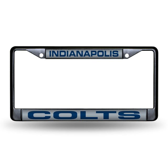 Marco para matrícula de 12 x 6 con cromo láser negro de los Indianapolis Colts