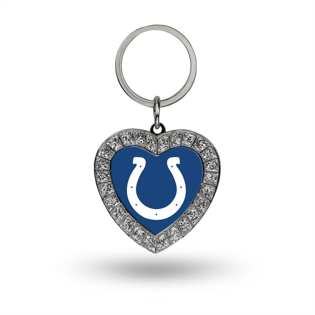 Llavero con forma de corazón de diamantes de imitación de los Indianapolis Colts