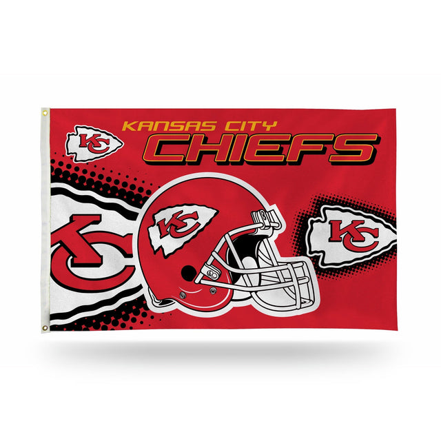 Bandera con casco de los Kansas City Chiefs (3 x 5)