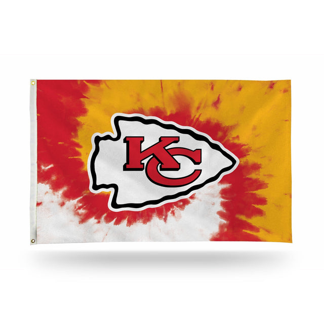 Bandera de los Kansas City Chiefs con diseño teñido anudado (3 x 5)