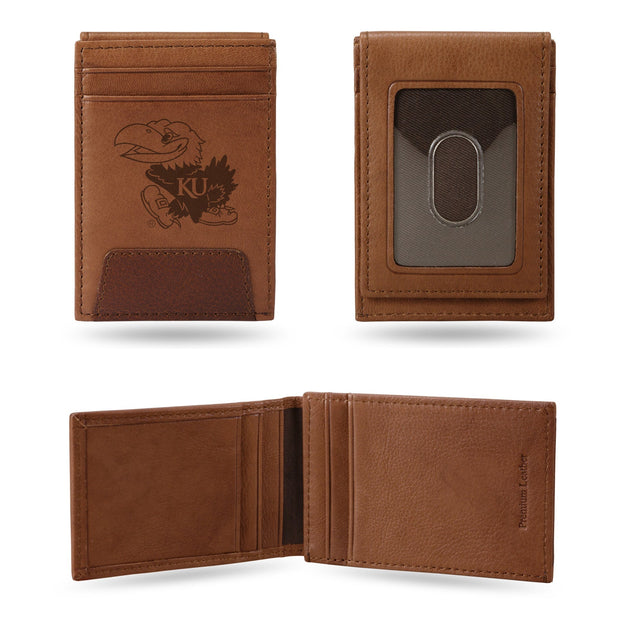 Kansas Jayhawks Premium Leather Front Pocket Wallet