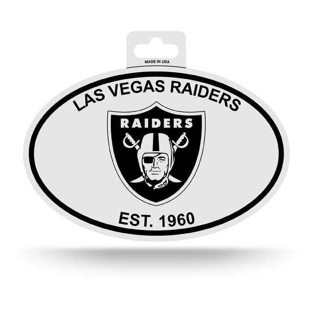 Las Vegas Raiders Black and White Oval Sticker