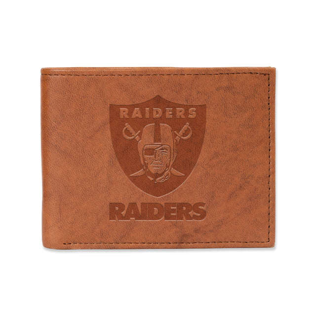 Las Vegas Raiders Genuine Leather Embossed Pecan Billfold Wallet