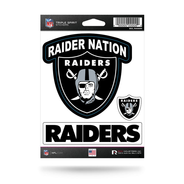 Las Vegas Raiders - "Raider Nation" Triple Spirit Stickers