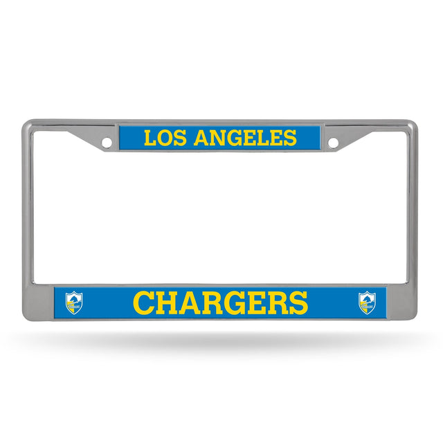 Marco cromado con el logotipo retro de Los Angeles Chargers