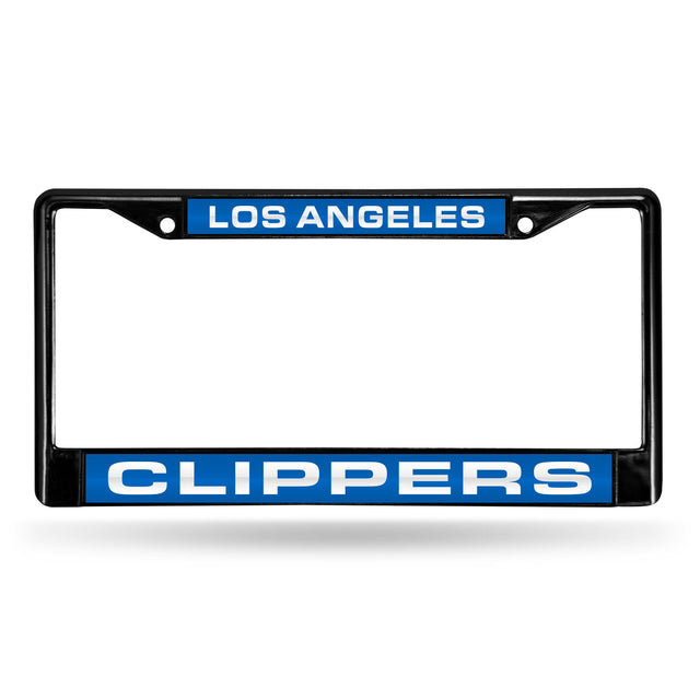 Marco para matrícula de 12 x 6 con cromo láser negro de Los Angeles Clippers