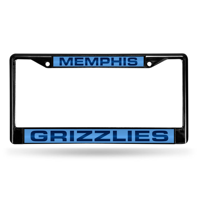 Marco para matrícula de 12 x 6 con cromo láser negro de los Memphis Grizzlies