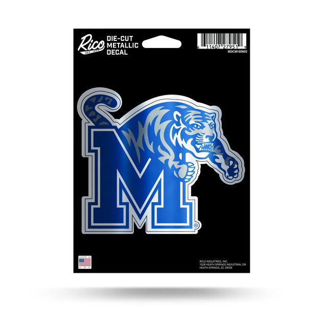 Memphis Tigers Die Cut Metallic Sticker