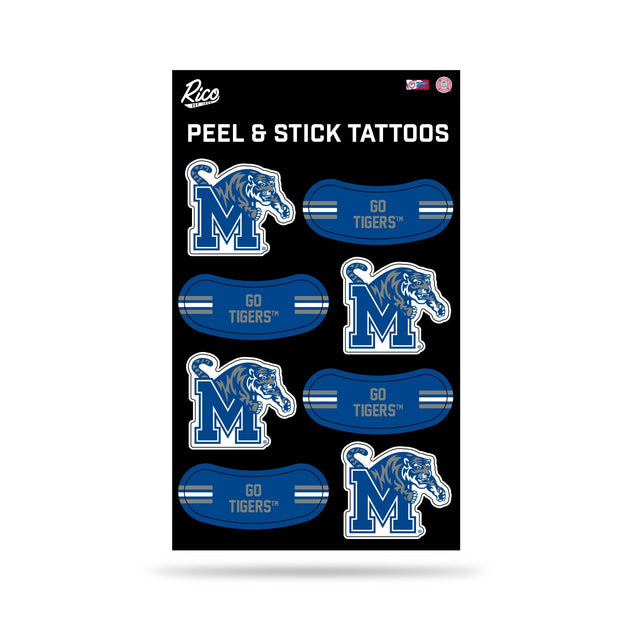 Tatuaje vertical de los Memphis Tigers (3" x 5")