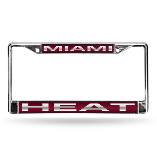 Miami Heat Laser Chrome 12 x 6 License Plate Frame