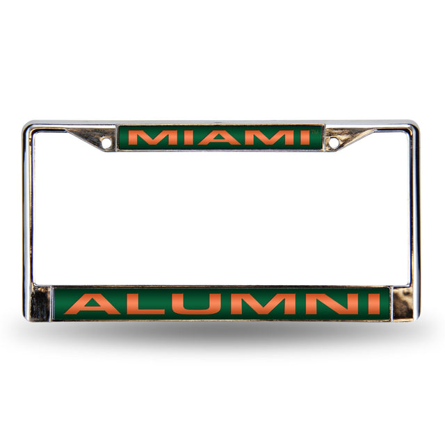 Marco para matrícula de 12 x 6 con cromo láser de los Miami Hurricanes