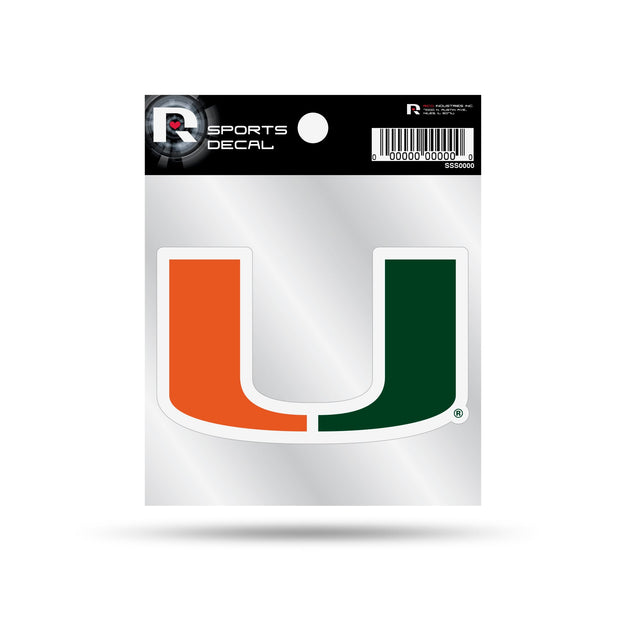 Calcomanía pequeña de los Miami Hurricanes (4" x 4")