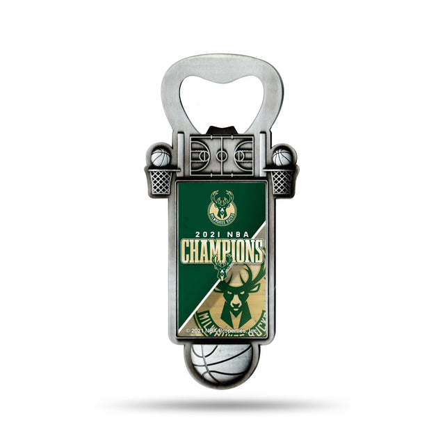 Milwaukee Bucks 2021 Champions BottLaser Engraved Opener Magnet