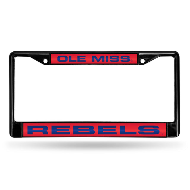 Mississippi Rebels Black Laser Chrome 12 x 6 License Plate Frame