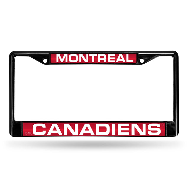 Montreal Canadiens Black Laser Chrome 12 x 6 License Plate Frame