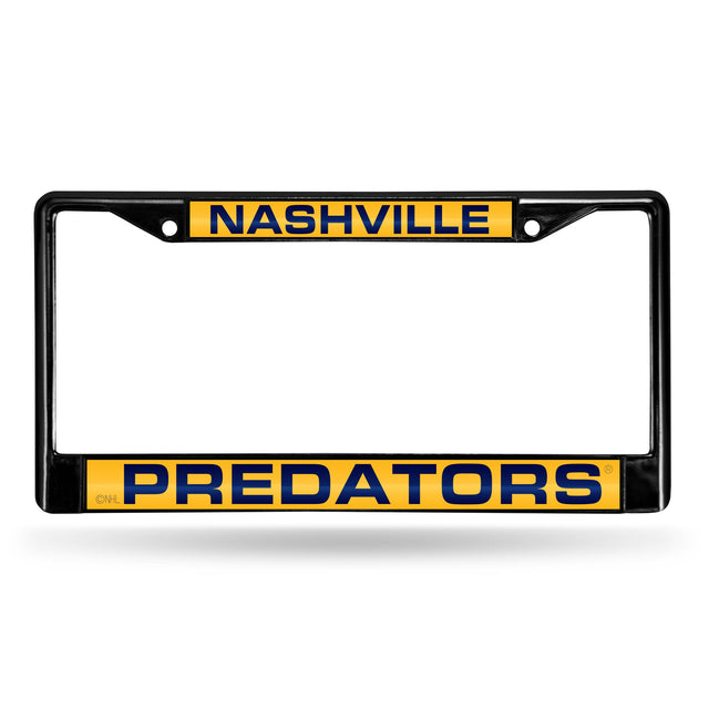 Nashville Predators Black Laser Chrome 12 x 6 License Plate Frame