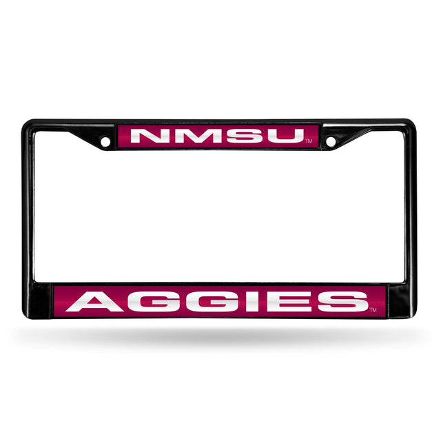 Marco para matrícula de 12 x 6 con cromo láser negro de New Mexico State Aggies