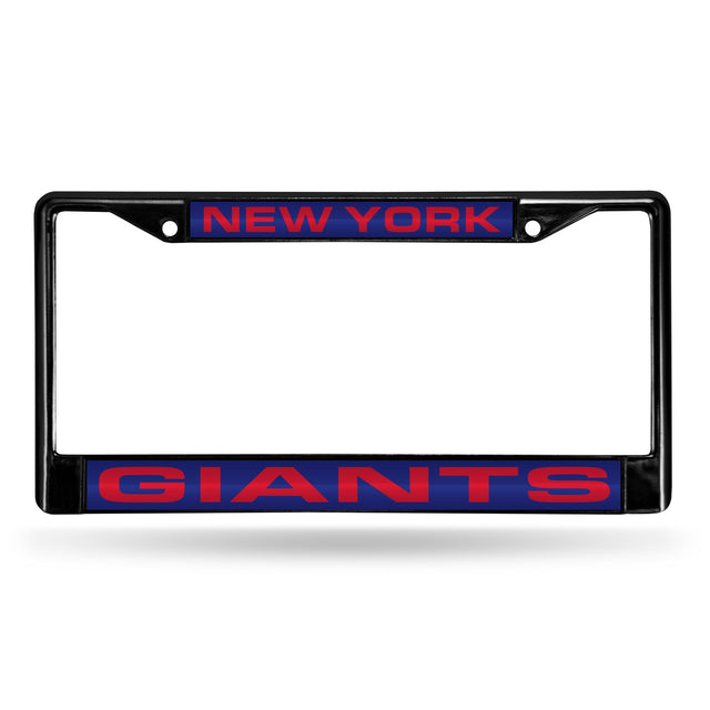 Marco para matrícula de 12 x 6 con cromo láser negro de los New York Giants