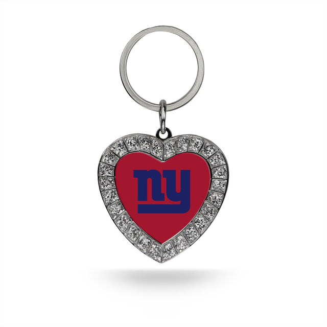 Llavero con forma de corazón de diamantes de imitación de los New York Giants