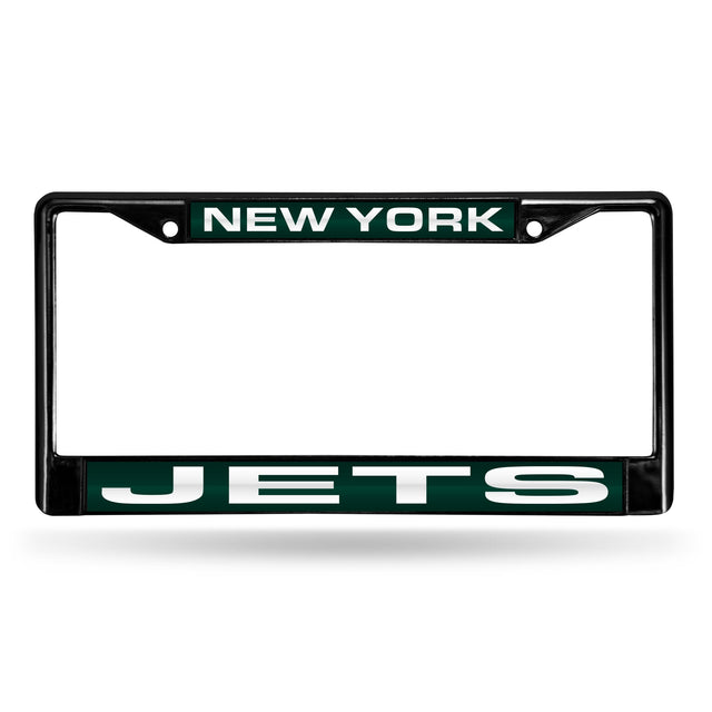 Marco para matrícula de 12 x 6 con cromo láser negro de los New York Jets