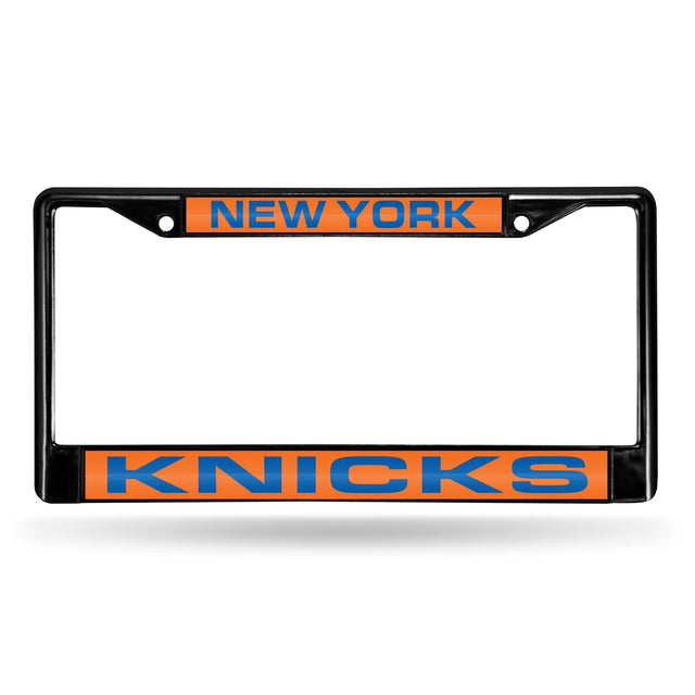 Marco para matrícula de 12 x 6 con cromo láser negro de los New York Knicks