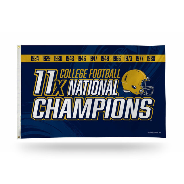 Notre Dame 11 Time College Football Champs Banner Flag