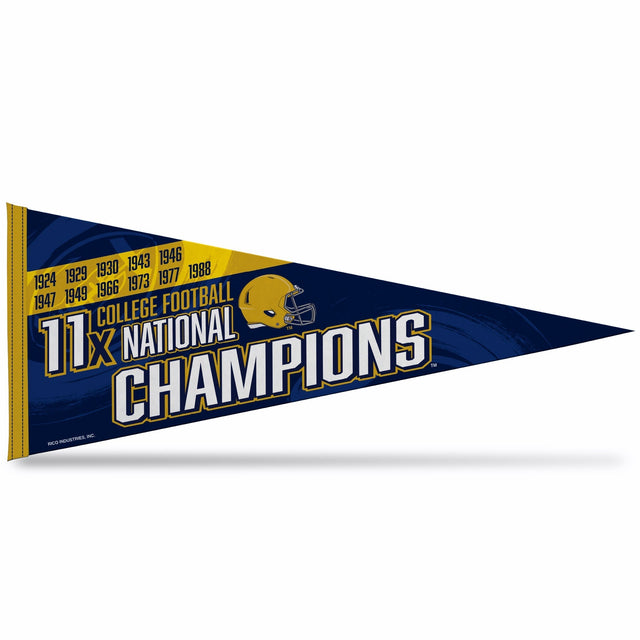 Notre Dame 11 Time College Football Champs Soft Felt Carded Pennant (12X30)