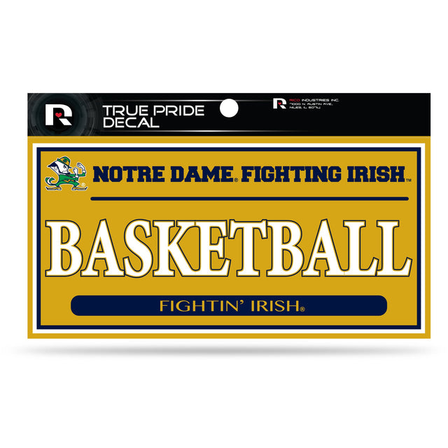 Notre Dame 3" X 6" True Pride Decal - Basketball (Alternate)