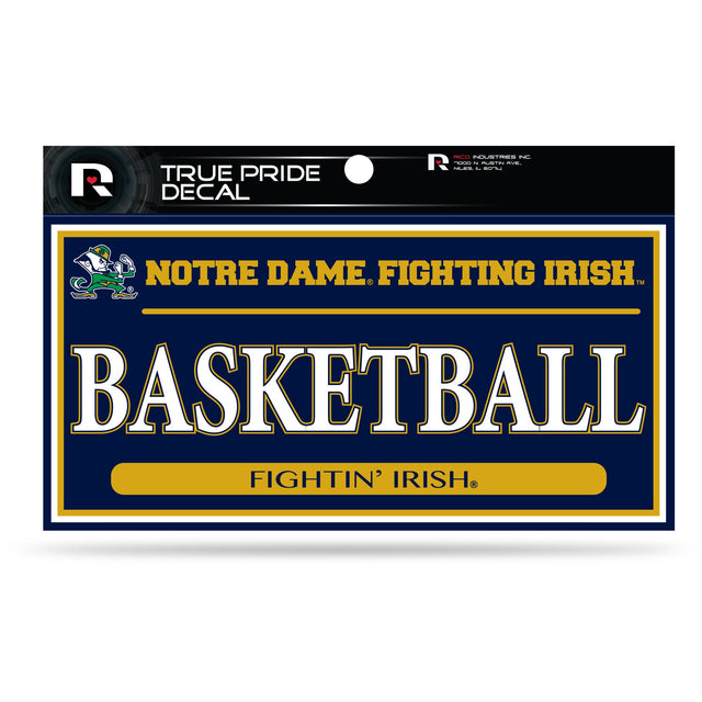 Calcomanía True Pride de Notre Dame de 3" x 6" - Baloncesto