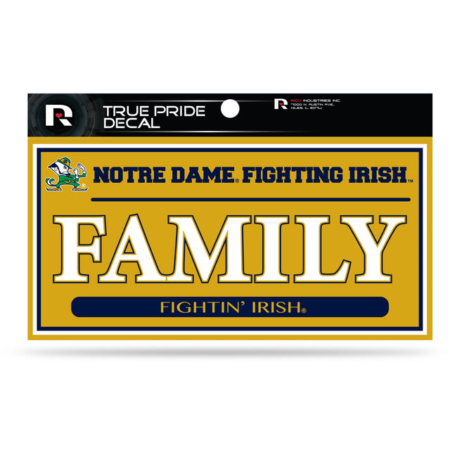 Notre Dame 3" X 6" True Pride Decal - Family (Alternate)