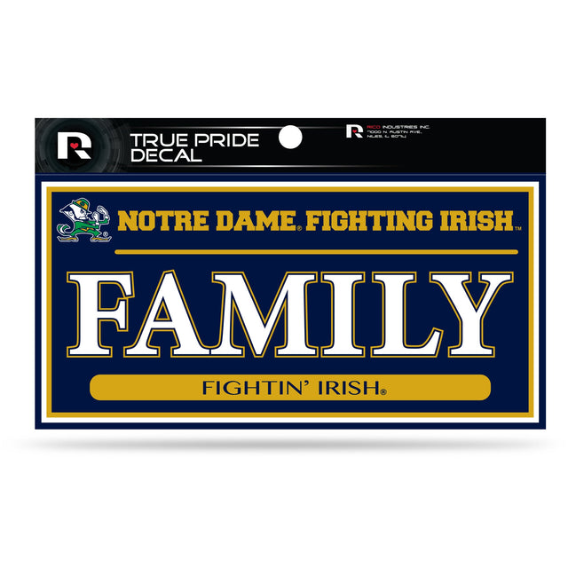 Notre Dame 3" X 6" True Pride Decal - Family