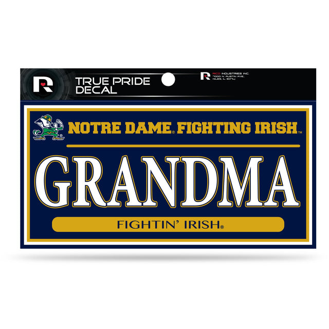 Notre Dame 3" X 6" True Pride Decal - Grandma